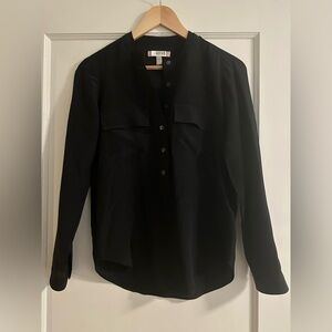 Banana Republic black silk button down blouse
